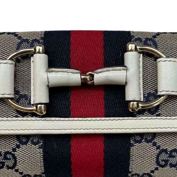 Gucci Heritage Horsebit Web Continental Wallet Clutch - Picture 3 of 11